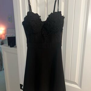 Windsor Elegant Black Lace Dress
